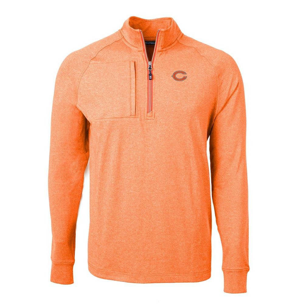 Chicago Bears Cutter & Buck Adapt Eco Knit Quarter-Zip Pullover Top - Heather Orange online