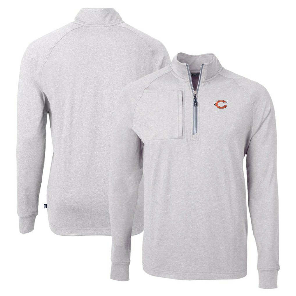 Chicago Bears Cutter & Buck Adapt Eco Knit Quarter-Zip Pullover Top - Heather Gray outlet