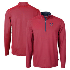 Indianapolis Colts Cutter & Buck Virtue Eco Pique Micro Stripe Recycled Quarter-Zip Pullover Top - Red/Navy cheap