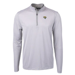 Jacksonville Jaguars Cutter & Buck Virtue Eco Pique Micro Stripe Recycled Quarter-Zip Pullover Top - Gray/White online