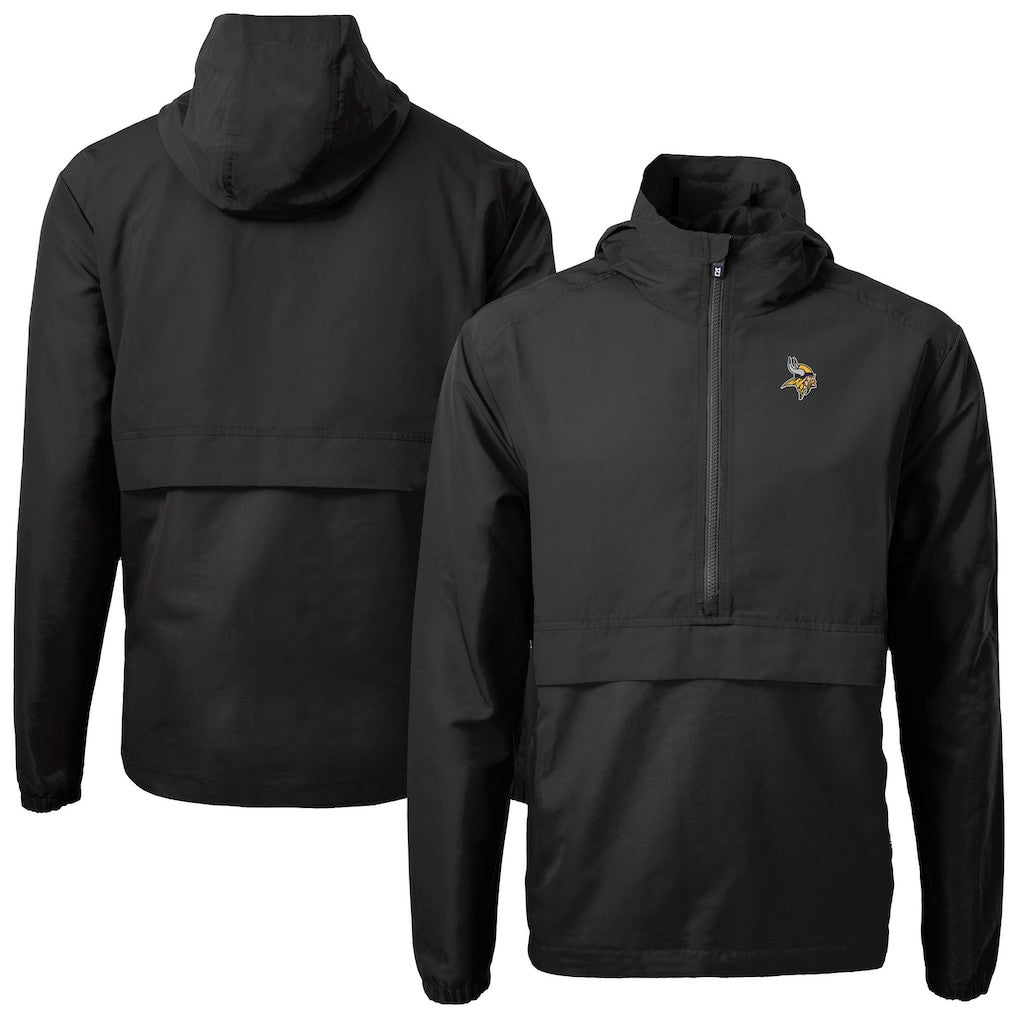 Minnesota Vikings Cutter & Buck Charter Eco Recycled Anorak Half-Zip Jacket - Black sale