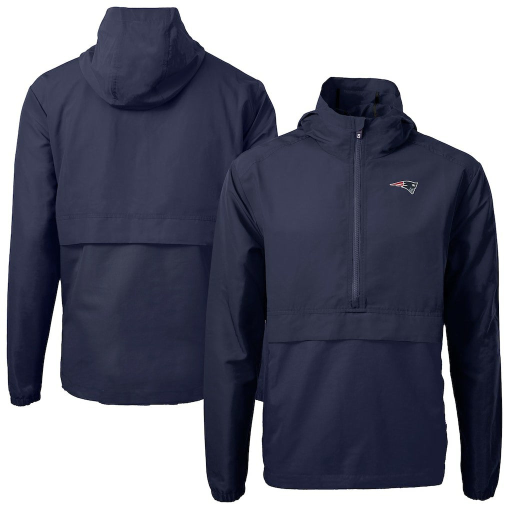 New England Patriots Cutter & Buck Charter Eco Recycled Anorak Half-Zip Jacket - Blue cheap