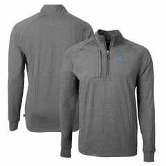 Detroit Lions Cutter & Buck Adapt Eco Knit Quarter-Zip Pullover Top - Heather Black online