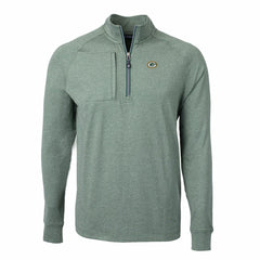 Green Bay Packers Cutter & Buck Adapt Eco Knit Quarter-Zip Pullover Top - Heather Green cheap
