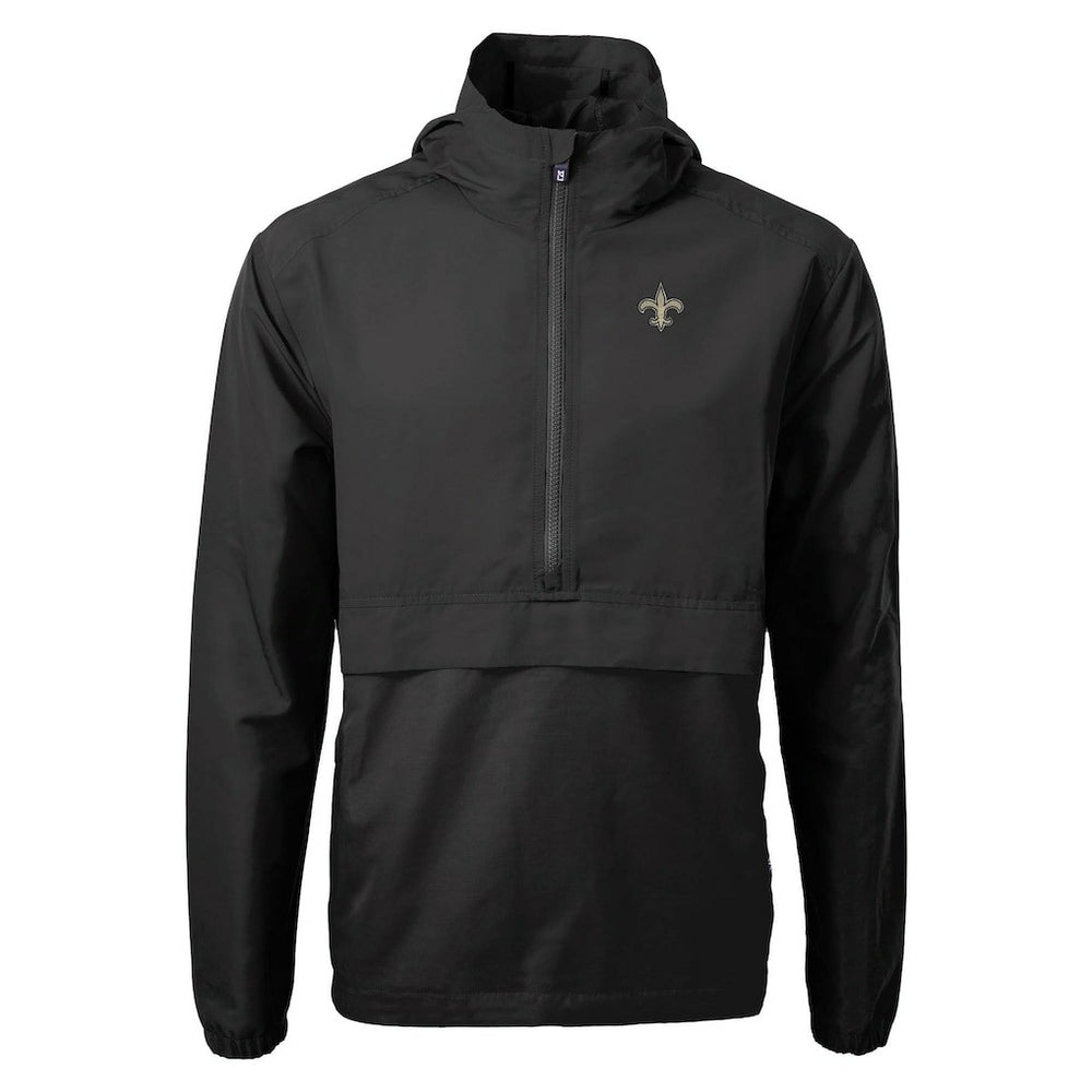 New Orleans Saints Cutter & Buck Charter Eco Recycled Anorak Half-Zip Jacket - Black sale