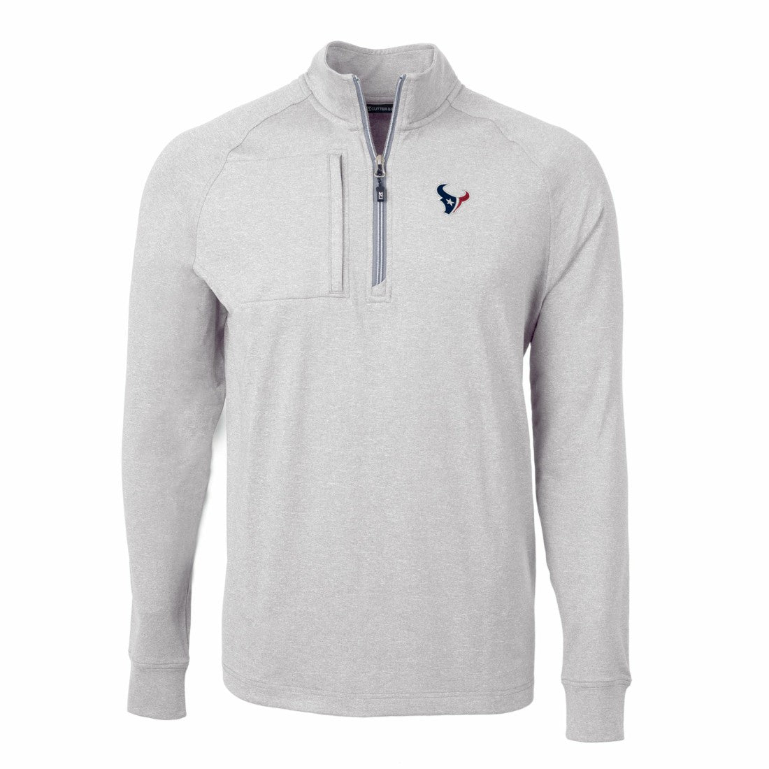 Houston Texans Cutter & Buck Adapt Eco Knit Quarter-Zip Pullover Top - Heather Gray cheap