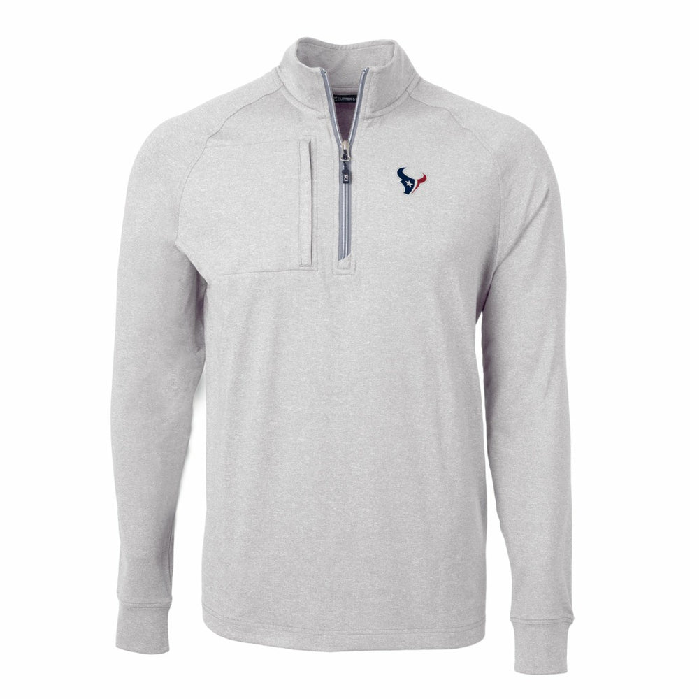 Houston Texans Cutter & Buck Adapt Eco Knit Quarter-Zip Pullover Top - Heather Gray cheap