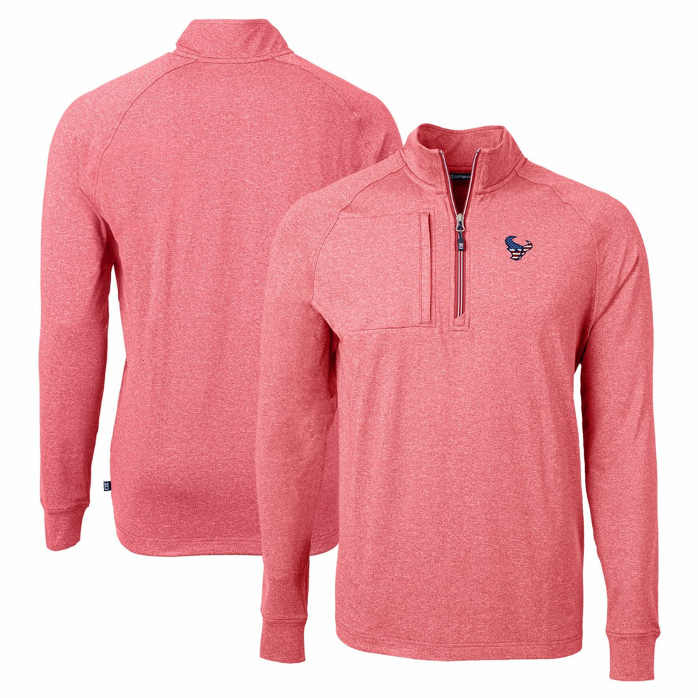 Houston Texans Cutter & Buck Adapt Eco Knit Quarter-Zip Pullover Top - Heather Red online