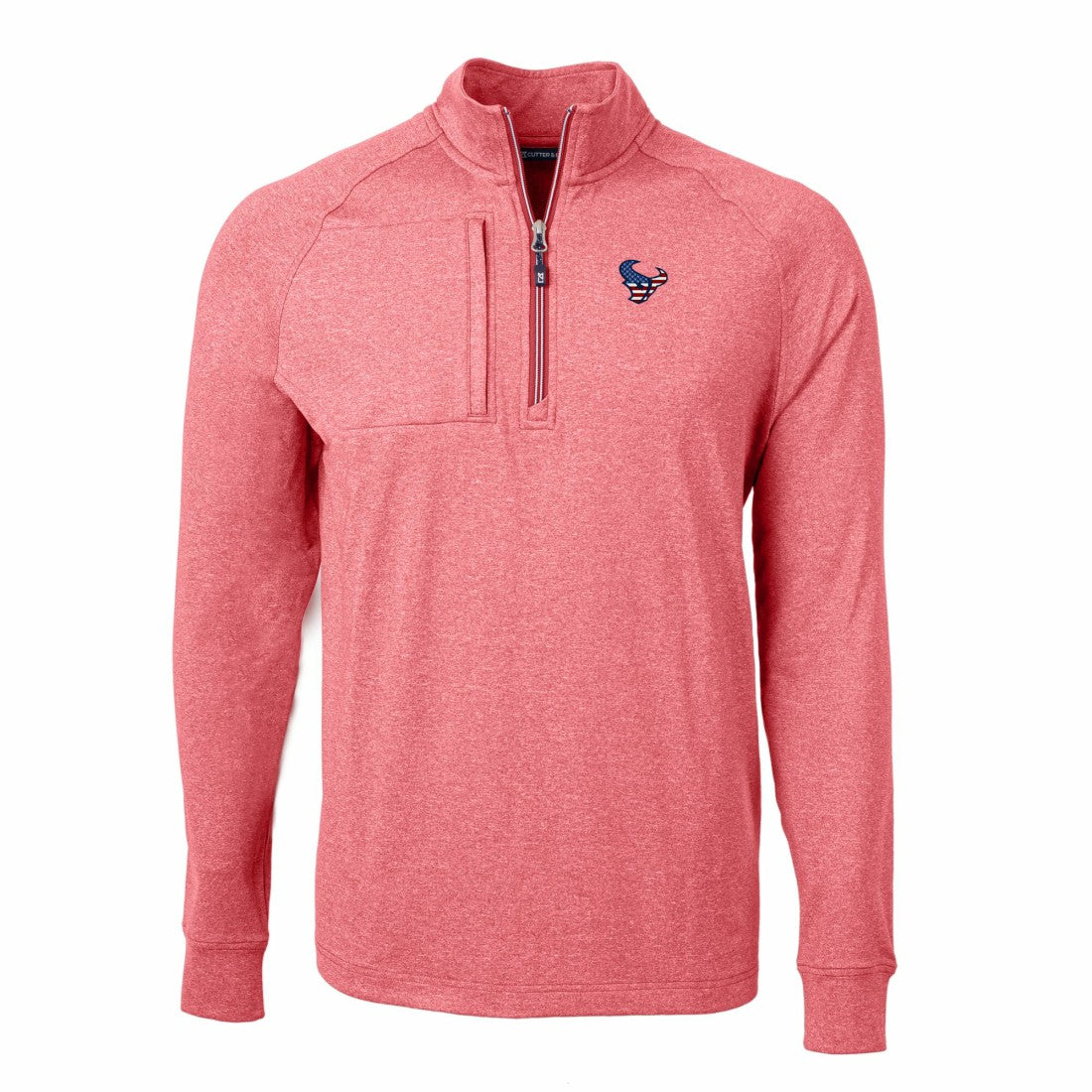 Houston Texans Cutter & Buck Adapt Eco Knit Quarter-Zip Pullover Top - Heather Red online