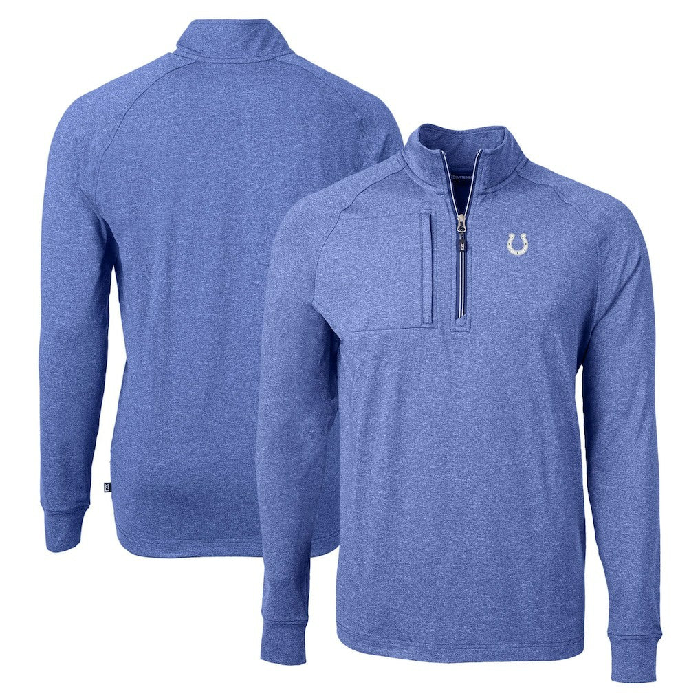 Indianapolis Colts Cutter & Buck Adapt Eco Knit Quarter-Zip Pullover Top - Royal online