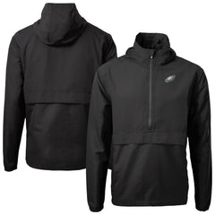 Philadelphia Eagles Cutter & Buck Charter Eco Recycled Anorak Half-Zip Jacket - Black for sale