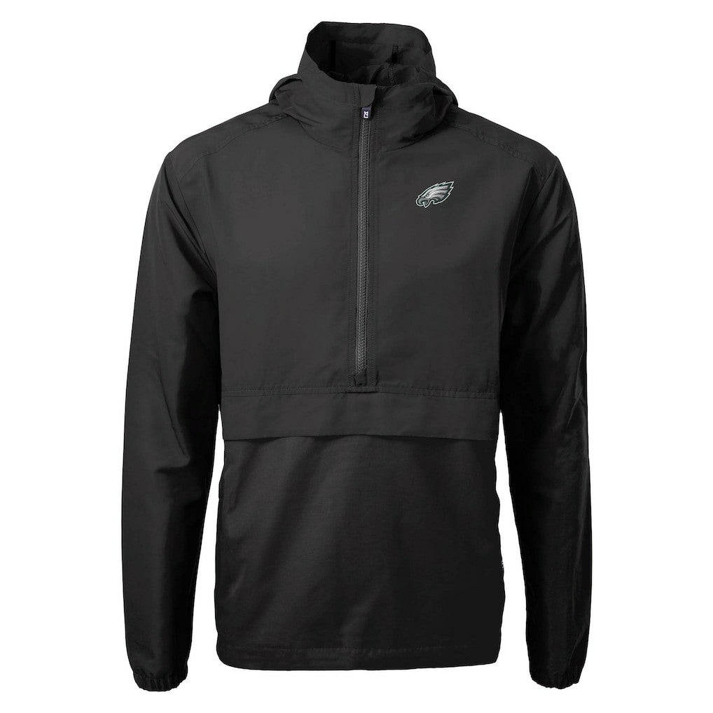 Philadelphia Eagles Cutter & Buck Charter Eco Recycled Anorak Half-Zip Jacket - Black for sale