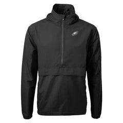 Philadelphia Eagles Cutter & Buck Charter Eco Recycled Anorak Half-Zip Jacket - Black for sale