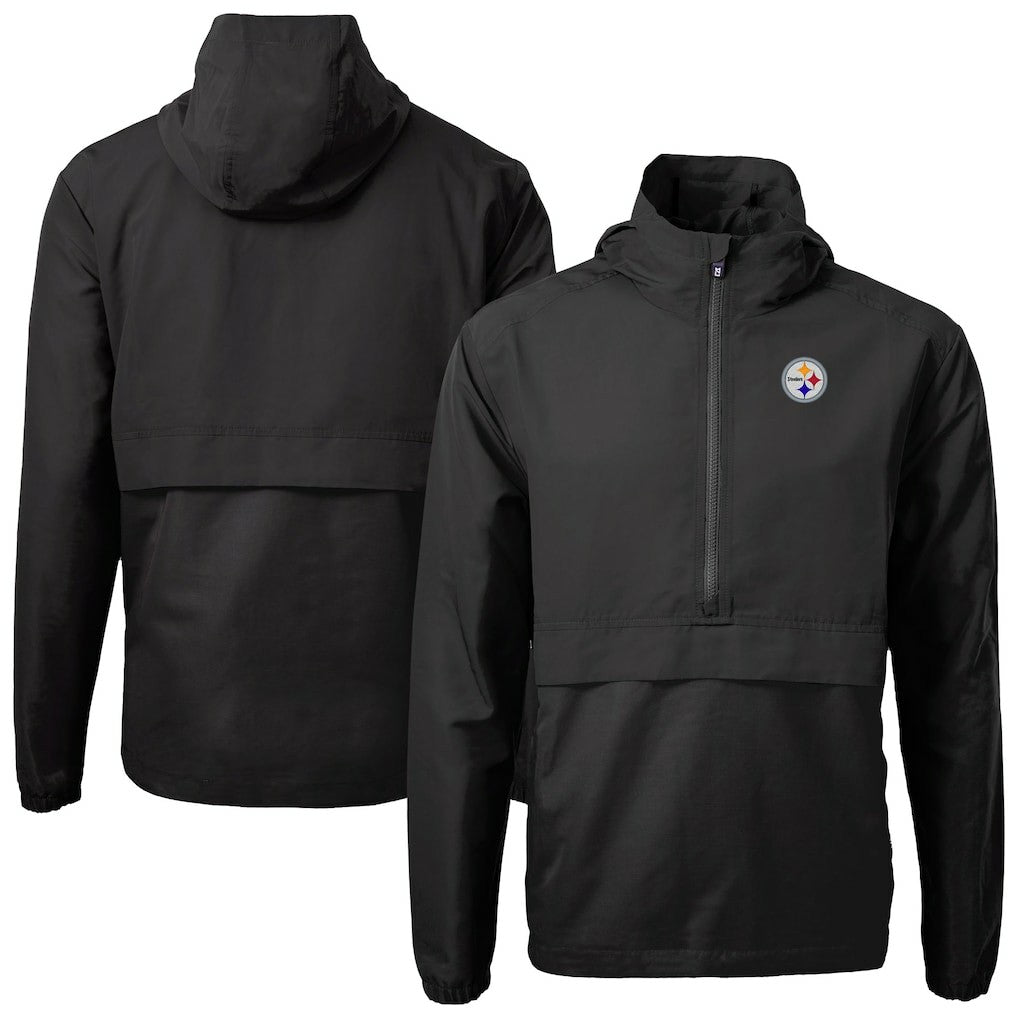 Pittsburgh Steelers Cutter & Buck Charter Eco Recycled Anorak Half-Zip Jacket - Black online