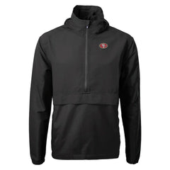 San Francisco 49ers Cutter & Buck Charter Eco Recycled Anorak Half-Zip Jacket - Black cheap