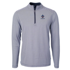 New Orleans Saints Cutter & Buck Virtue Eco Pique Micro Stripe Recycled Quarter-Zip Pullover Top - Navy/White on sale