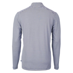 New Orleans Saints Cutter & Buck Virtue Eco Pique Micro Stripe Recycled Quarter-Zip Pullover Top - Navy/White on sale