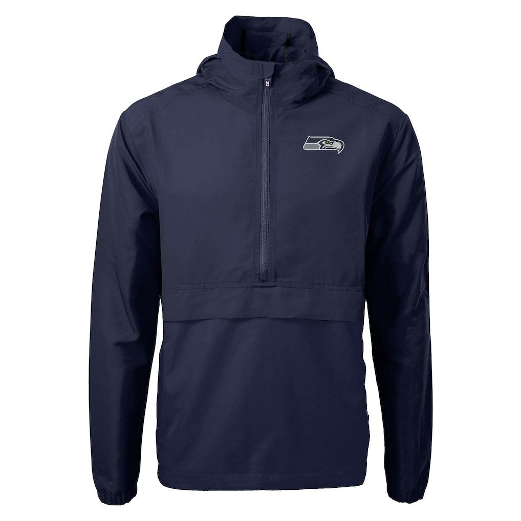 Seattle Seahawks Cutter & Buck Charter Eco Recycled Anorak Half-Zip Jacket - Navy sale