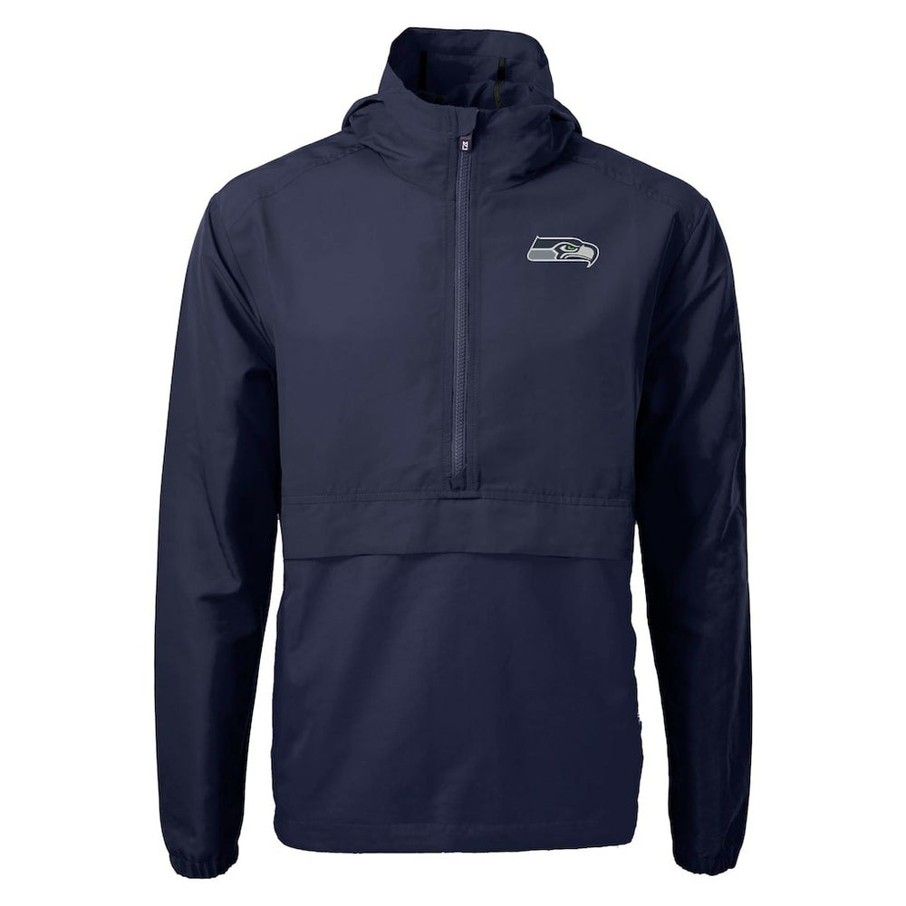 Seattle Seahawks Cutter & Buck Charter Eco Recycled Anorak Half-Zip Jacket - Navy sale
