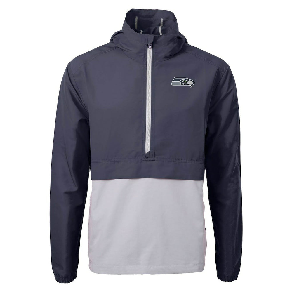 Seattle Seahawks Cutter & Buck Charter Eco Recycled Anorak Half-Zip Jacket - Blue outlet