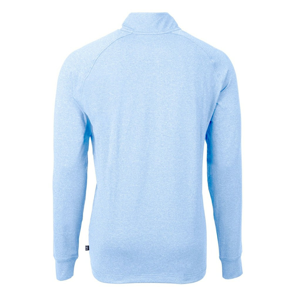 Los Angeles Chargers Cutter & Buck Adapt Eco Knit Quarter-Zip Pullover Top - Heather Powder Blue discount