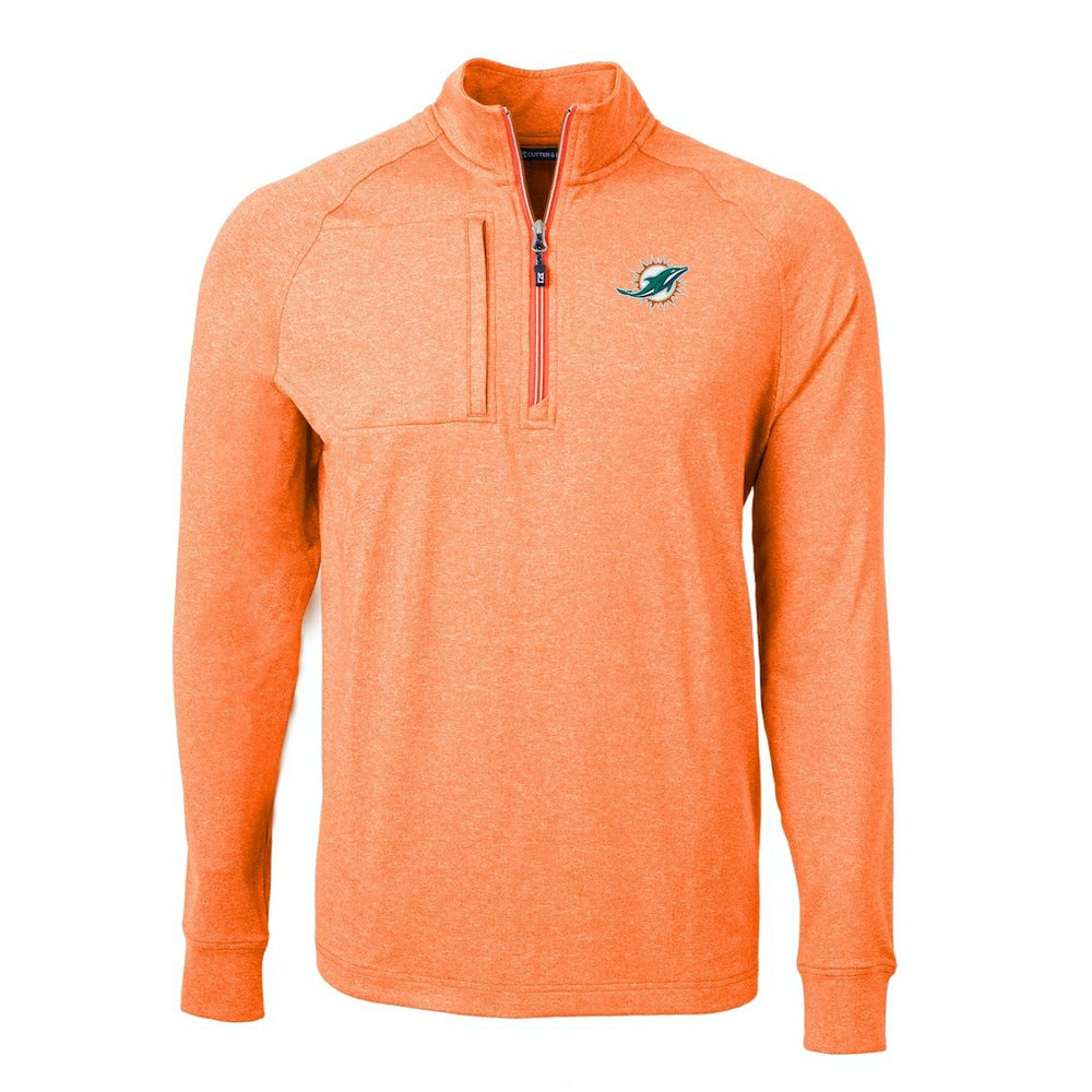 Miami Dolphins Cutter & Buck Adapt Eco Knit Quarter-Zip Pullover Top - Heather Orange online