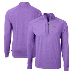 Minnesota Vikings Cutter & Buck Adapt Eco Knit Quarter-Zip Pullover Top - Heather Purple on sale