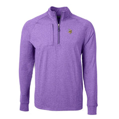 Minnesota Vikings Cutter & Buck Adapt Eco Knit Quarter-Zip Pullover Top - Heather Purple on sale