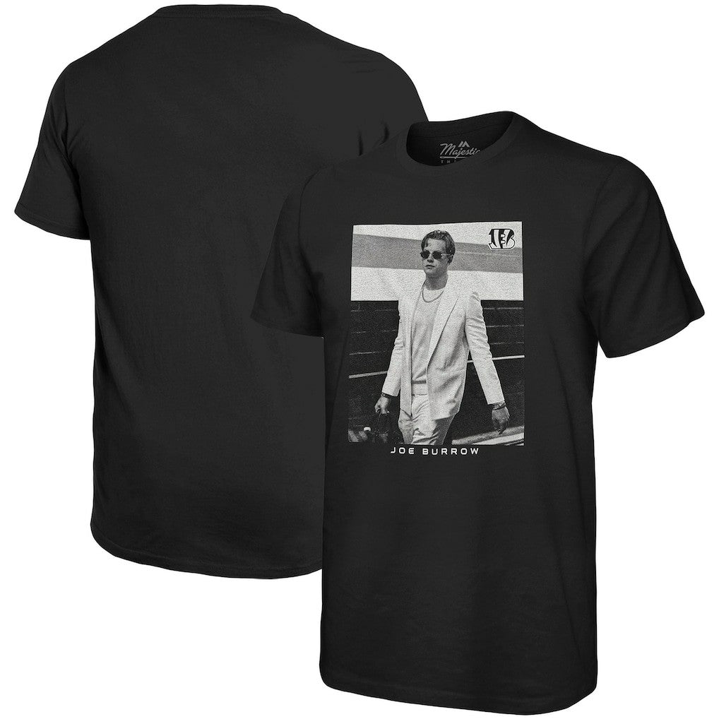 Joe Burrow Cincinnati Bengals Majestic Threads Oversized Player Image T-Shirt - Black sale