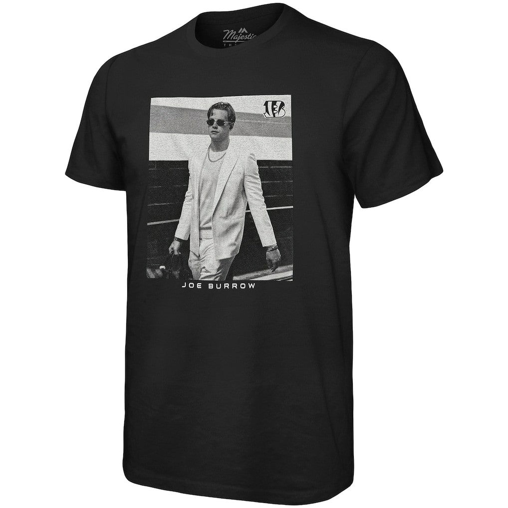 Joe Burrow Cincinnati Bengals Majestic Threads Oversized Player Image T-Shirt - Black sale