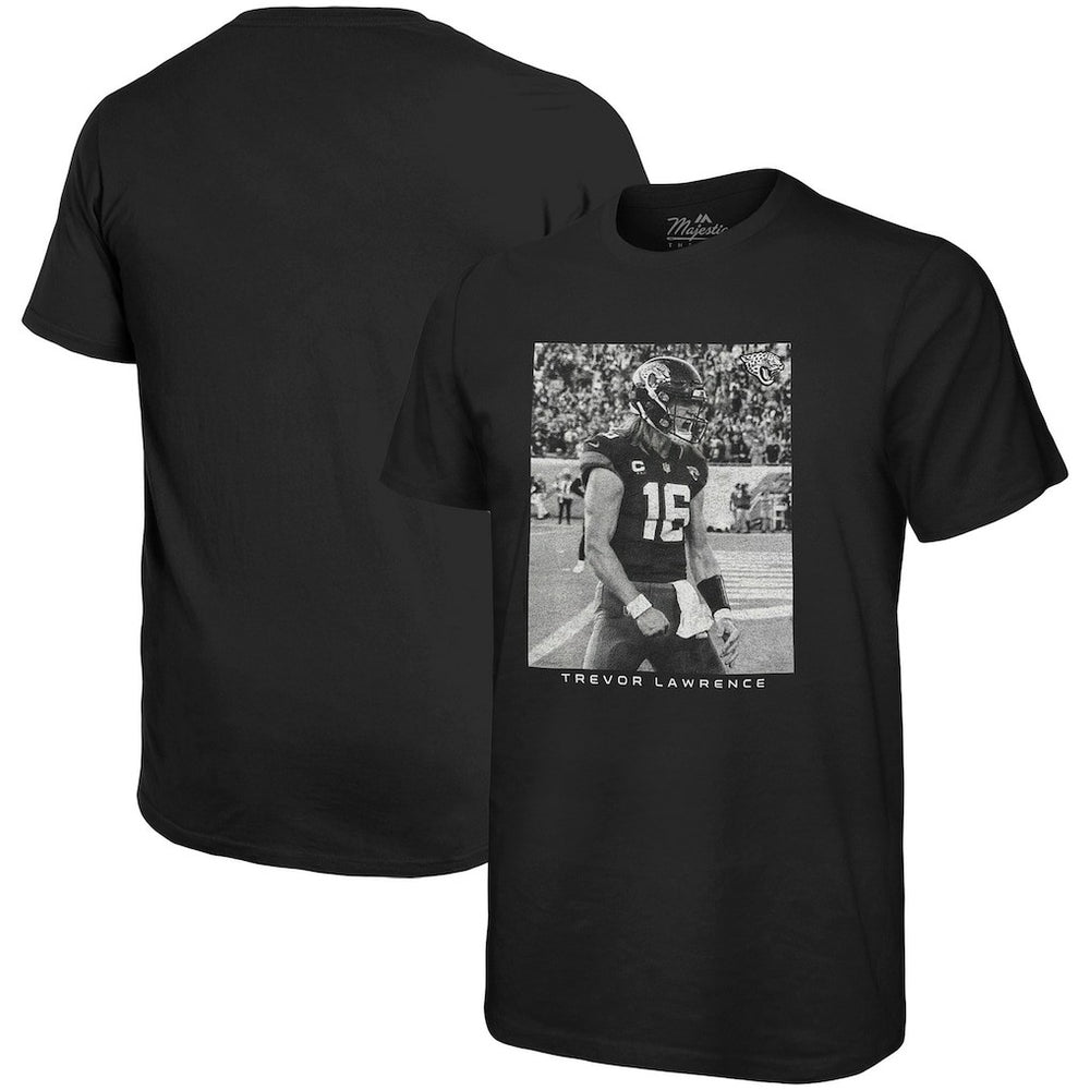 Trevor Lawrence Jacksonville Jaguars Majestic Threads Oversized Player Image T-Shirt - Black for sale