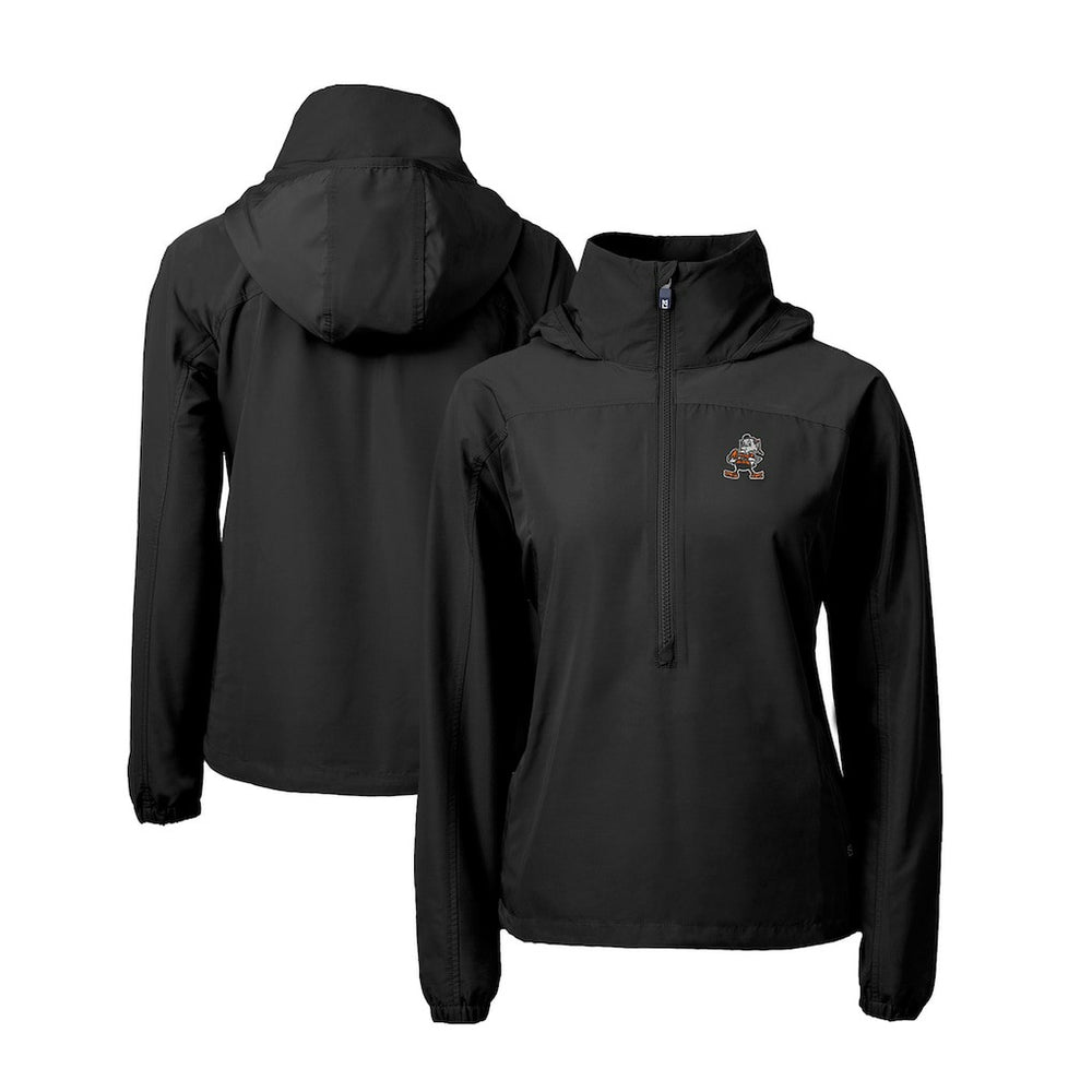Cleveland Browns Cutter & Buck Women's Charter Eco Recycled Half-Zip Anorak Jacket - Black on sale