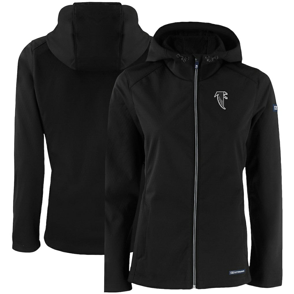 Atlanta Falcons Cutter & Buck Women's Evoke Eco Softshell Recycled Full-Zip Hooded Jacket - Black cheap