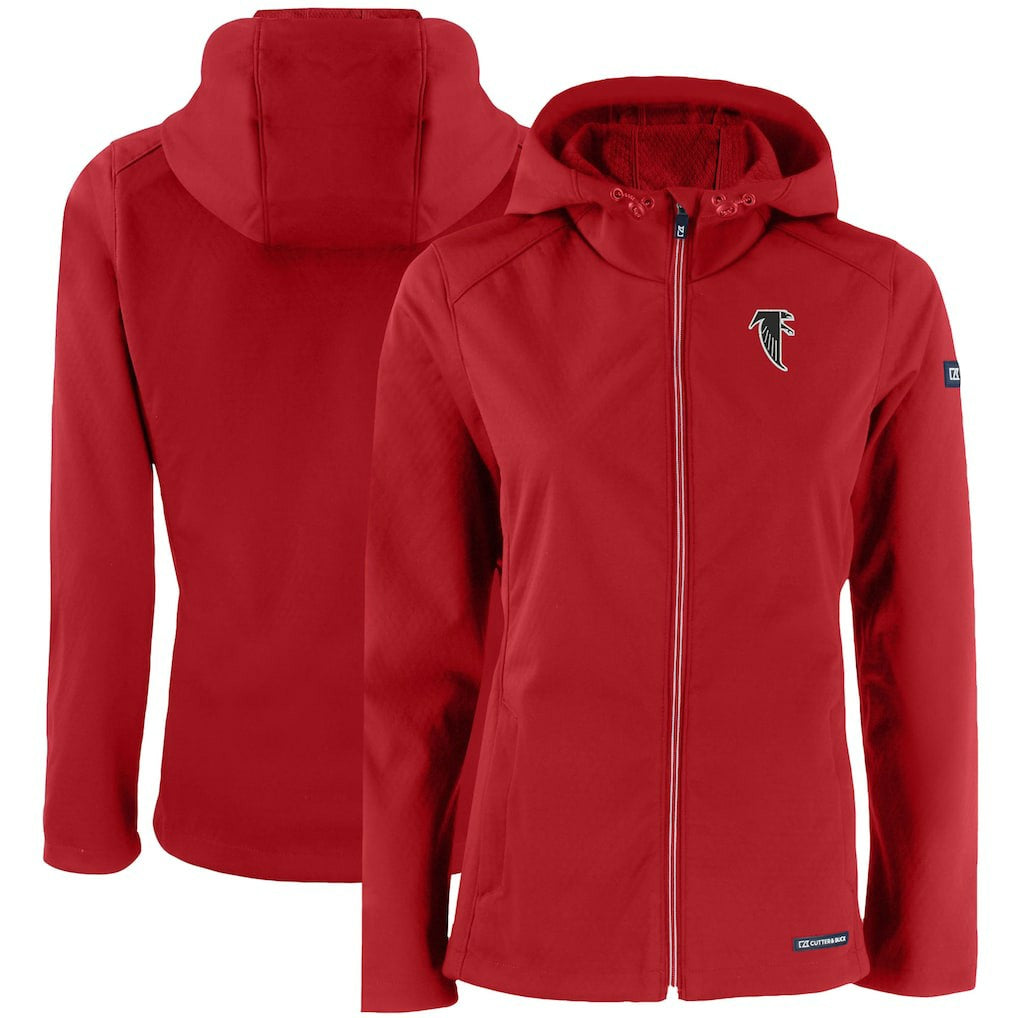 Atlanta Falcons Cutter & Buck Women's Evoke Eco Softshell Recycled Full-Zip Hooded Jacket - Red sale