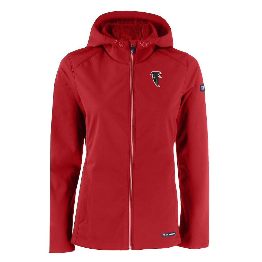 Atlanta Falcons Cutter & Buck Women's Evoke Eco Softshell Recycled Full-Zip Hooded Jacket - Red sale