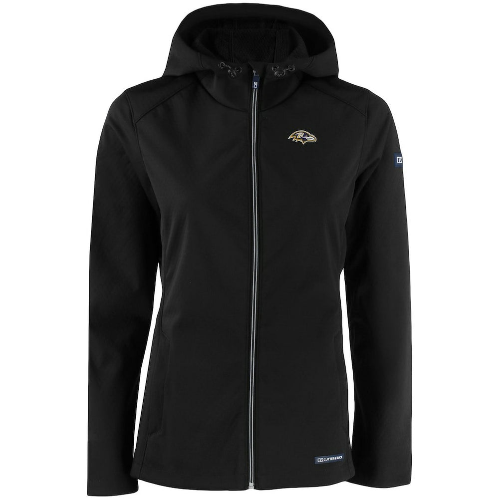 Baltimore Ravens Cutter & Buck Women's Evoke Eco Softshell Recycled Full-Zip Hooded Jacket - Black discount