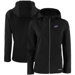 Buffalo Bills Cutter & Buck Women's Evoke Eco Softshell Recycled Full-Zip Hooded Jacket - Black on sale
