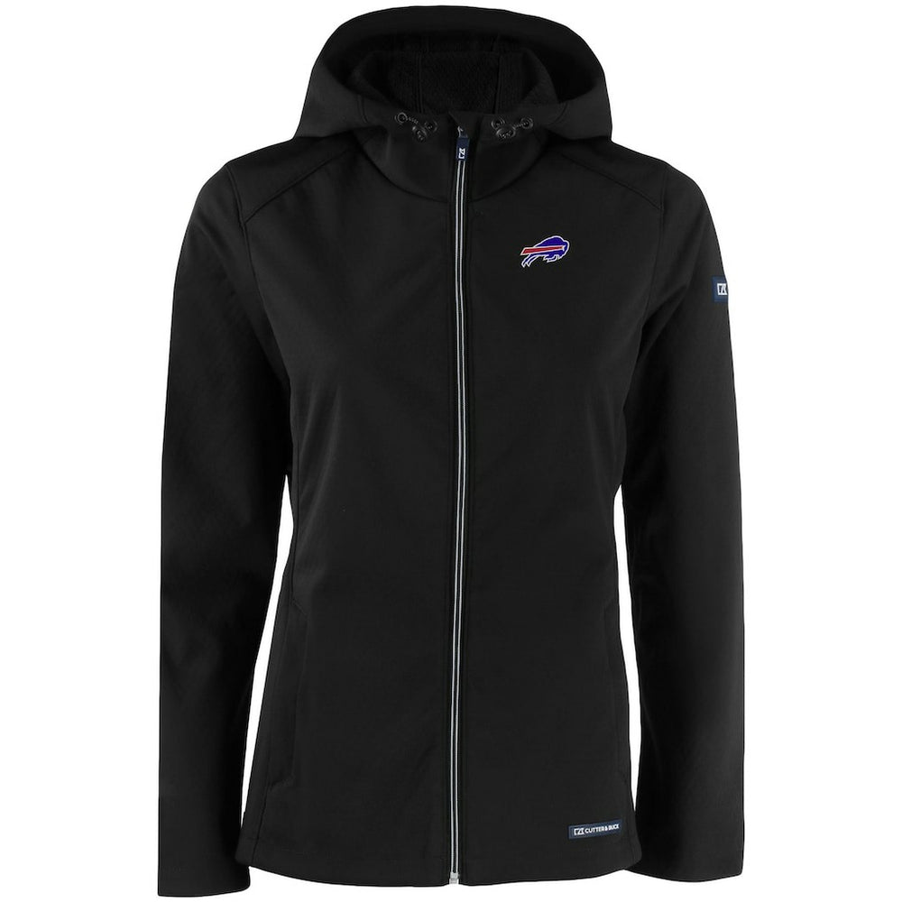 Buffalo Bills Cutter & Buck Women's Evoke Eco Softshell Recycled Full-Zip Hooded Jacket - Black on sale
