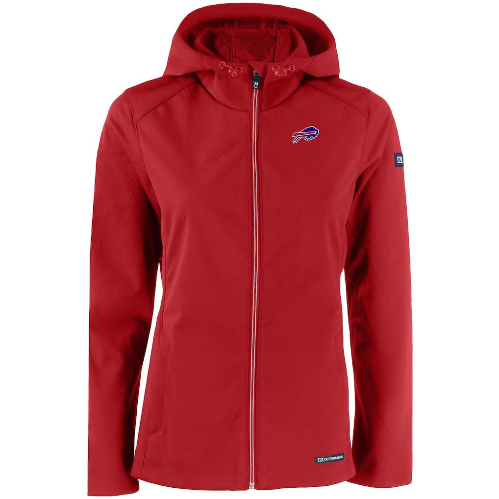 Buffalo Bills Cutter & Buck Women's Evoke Eco Softshell Recycled Full-Zip Hooded Jacket - Red sale