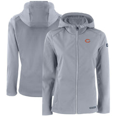 Chicago Bears Cutter & Buck Women's Evoke Eco Softshell Recycled Full-Zip Hooded Jacket - Gray sale
