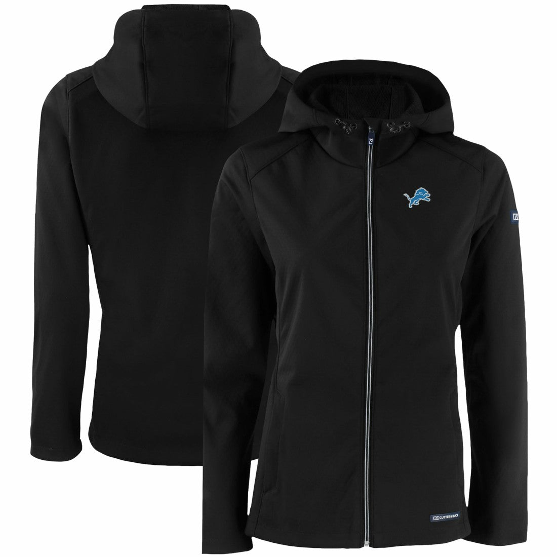 Detroit Lions Cutter & Buck Women's Evoke Eco Softshell Recycled Full-Zip Hooded Jacket - Black cheap