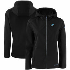 Detroit Lions Cutter & Buck Women's Evoke Eco Softshell Recycled Full-Zip Hooded Jacket - Black cheap