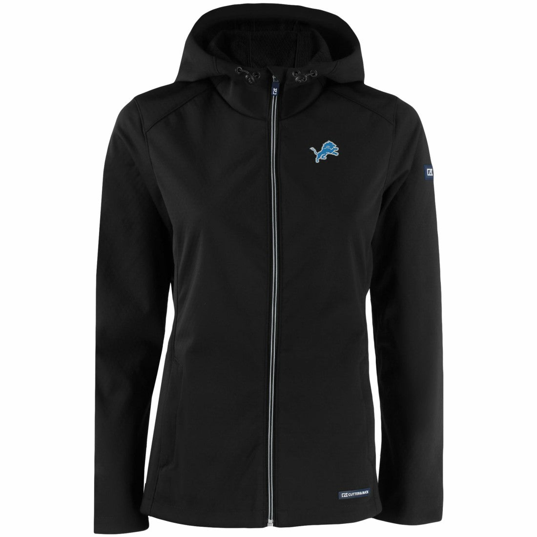 Detroit Lions Cutter & Buck Women's Evoke Eco Softshell Recycled Full-Zip Hooded Jacket - Black cheap