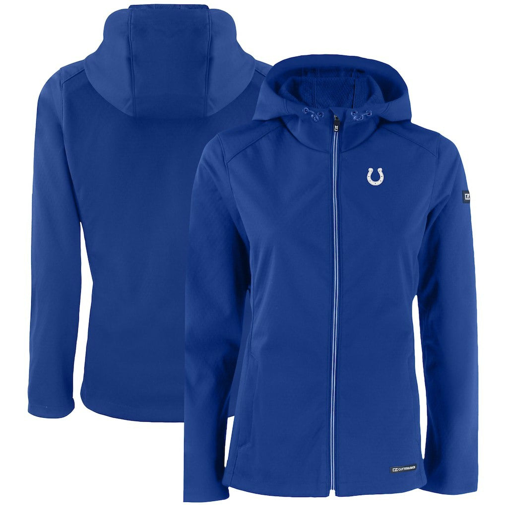 Indianapolis Colts Cutter & Buck Women's Evoke Eco Softshell Recycled Full-Zip Hooded Jacket - Royal cheap