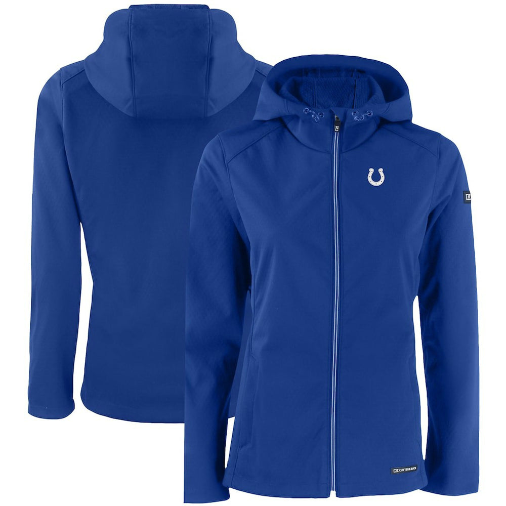 Indianapolis Colts Cutter & Buck Women's Evoke Eco Softshell Recycled Full-Zip Hooded Jacket - Royal cheap