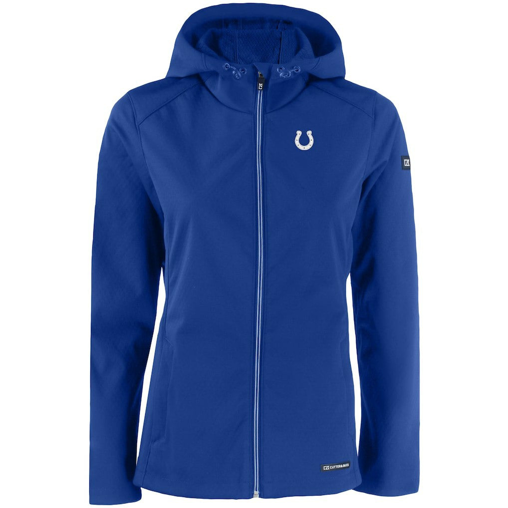 Indianapolis Colts Cutter & Buck Women's Evoke Eco Softshell Recycled Full-Zip Hooded Jacket - Royal cheap