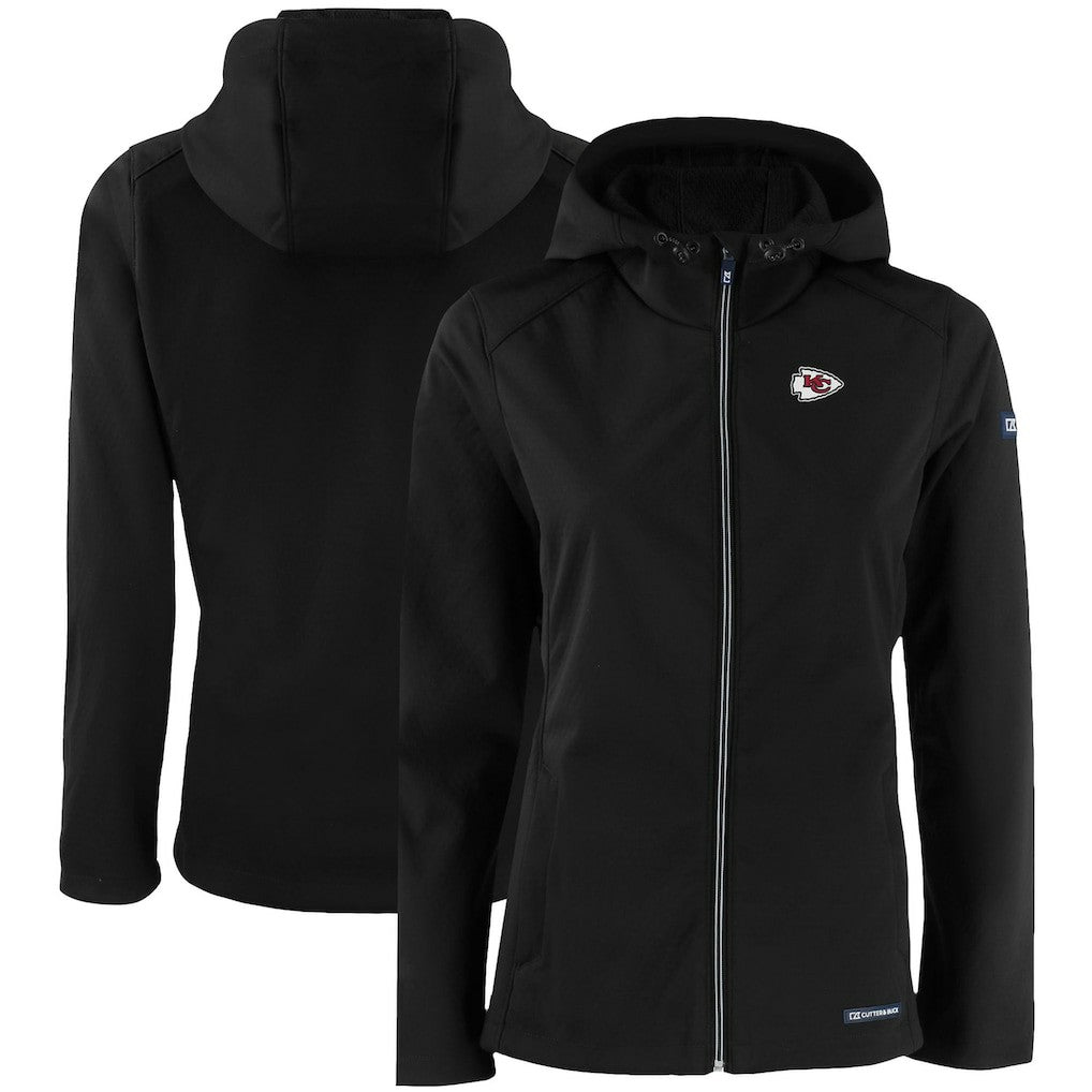 Kansas City Chiefs Cutter & Buck Women's Evoke Eco Softshell Recycled Full-Zip Hooded Jacket - Black cheap