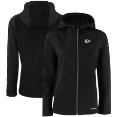Kansas City Chiefs Cutter & Buck Women's Evoke Eco Softshell Recycled Full-Zip Hooded Jacket - Black cheap