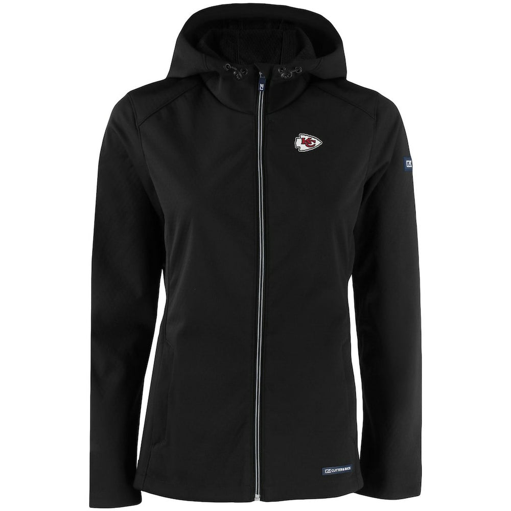 Kansas City Chiefs Cutter & Buck Women's Evoke Eco Softshell Recycled Full-Zip Hooded Jacket - Black cheap