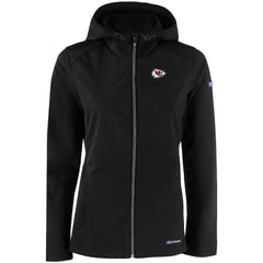 Kansas City Chiefs Cutter & Buck Women's Evoke Eco Softshell Recycled Full-Zip Hooded Jacket - Black cheap